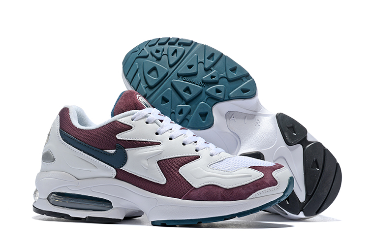 Nike Air Max 2 White Wine Red Jade Shoes - Click Image to Close
